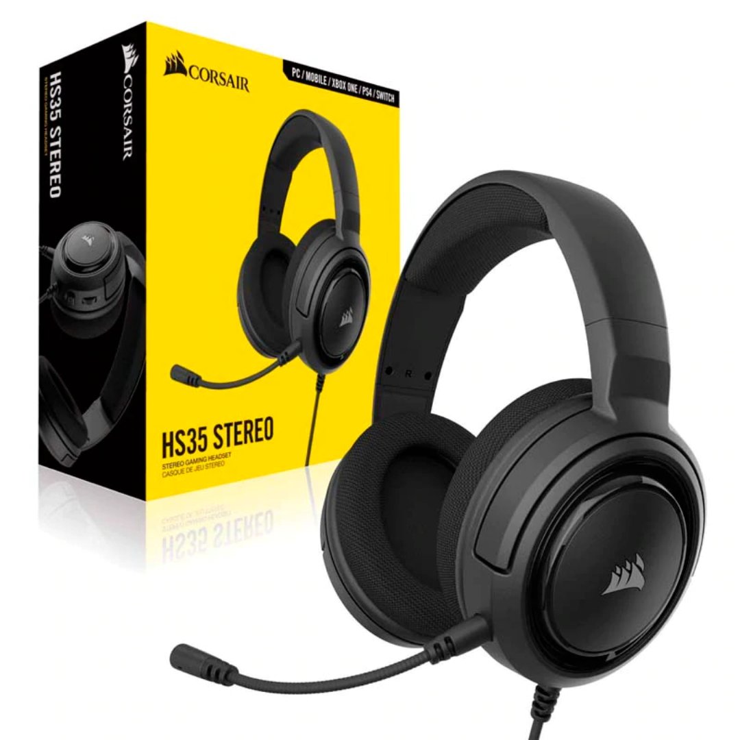 computadoras y laptops - AUDIFONO CON MICROFONO CORSAIR HS35, GAMING, ESTEREO, MICROFONO DESMONTABLE