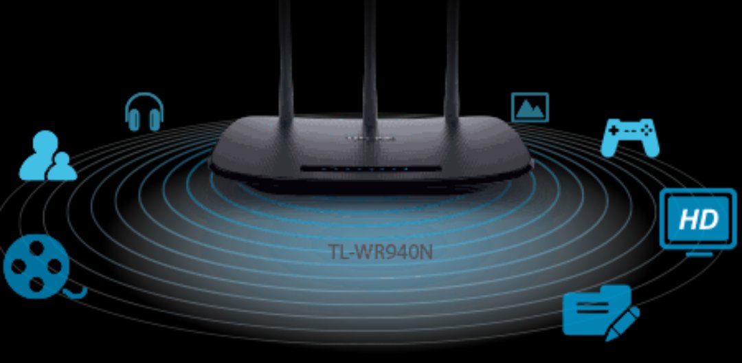 computadoras y laptops - ROUTER WIRELESS TP-LINK TL-WR940N, 2.4GHZ/450MBPS, 1 PUERTO WAN + 4 PUERTOS LAN,