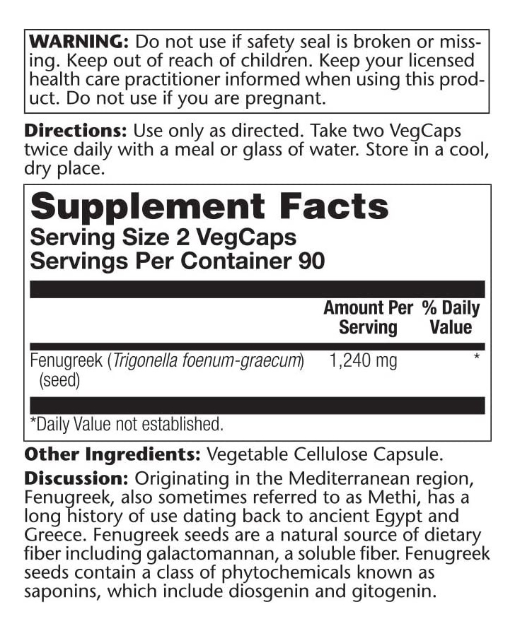 Salud y Equipamiento Médico - Fenogreco Solaray 1240mg 180 capsulas 2