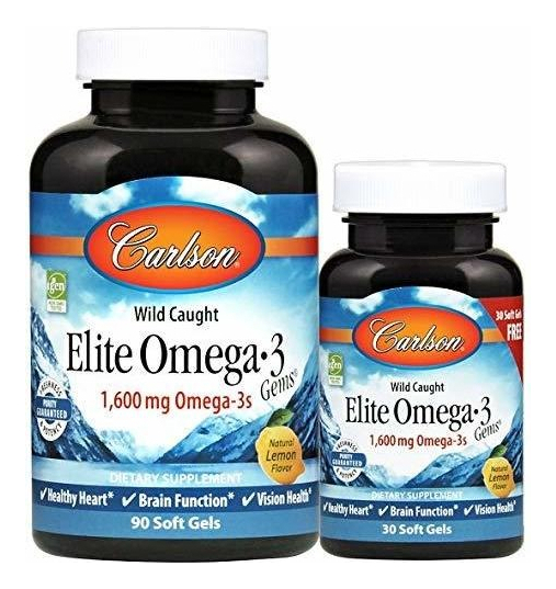 Salud y Equipamiento Médico - Omega 3 Gems Elite 1600 Mg Carlson Epa Y Dha 120 Capsulas 1