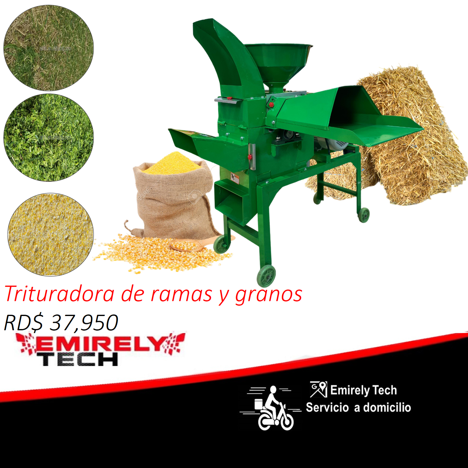 equipos profesionales - Trituradora de ramas moledora de granos 2 en 1 0