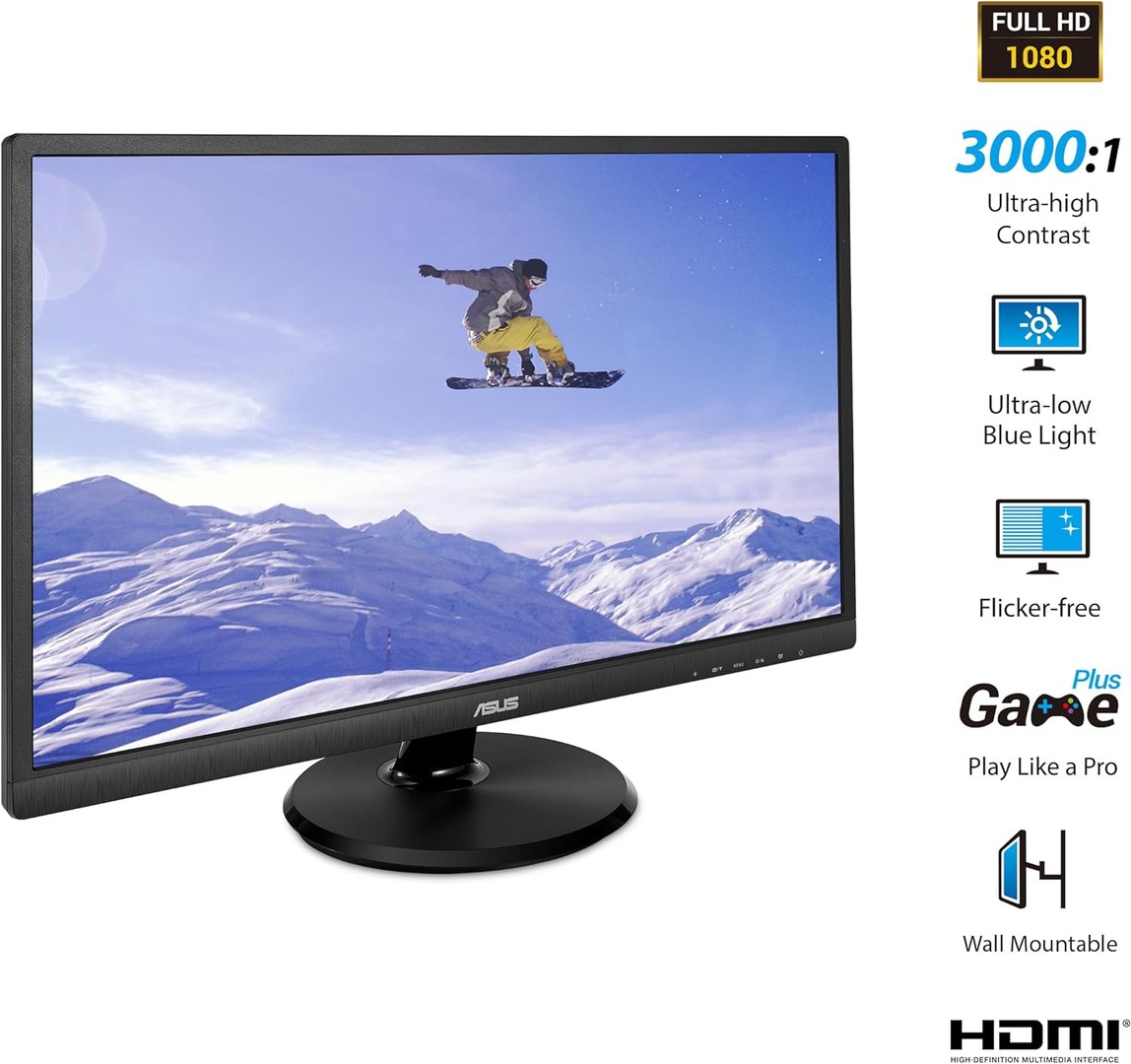 computadoras y laptops - ASUS Monitor Full HD de 24 Pulgadas 1080p, HDMI, VGA, cuidado ocular 2