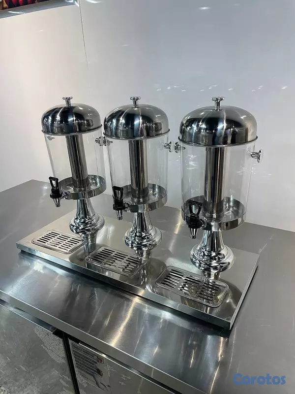 equipos profesionales - Dispensadora de jugo de 3 tanques jugo leche choco 5