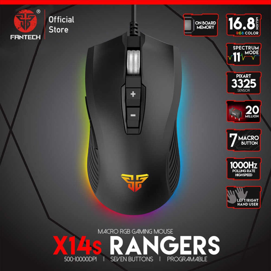 computadoras y laptops - MOUSE Fantech USB GAMIN (Mod.X14S)