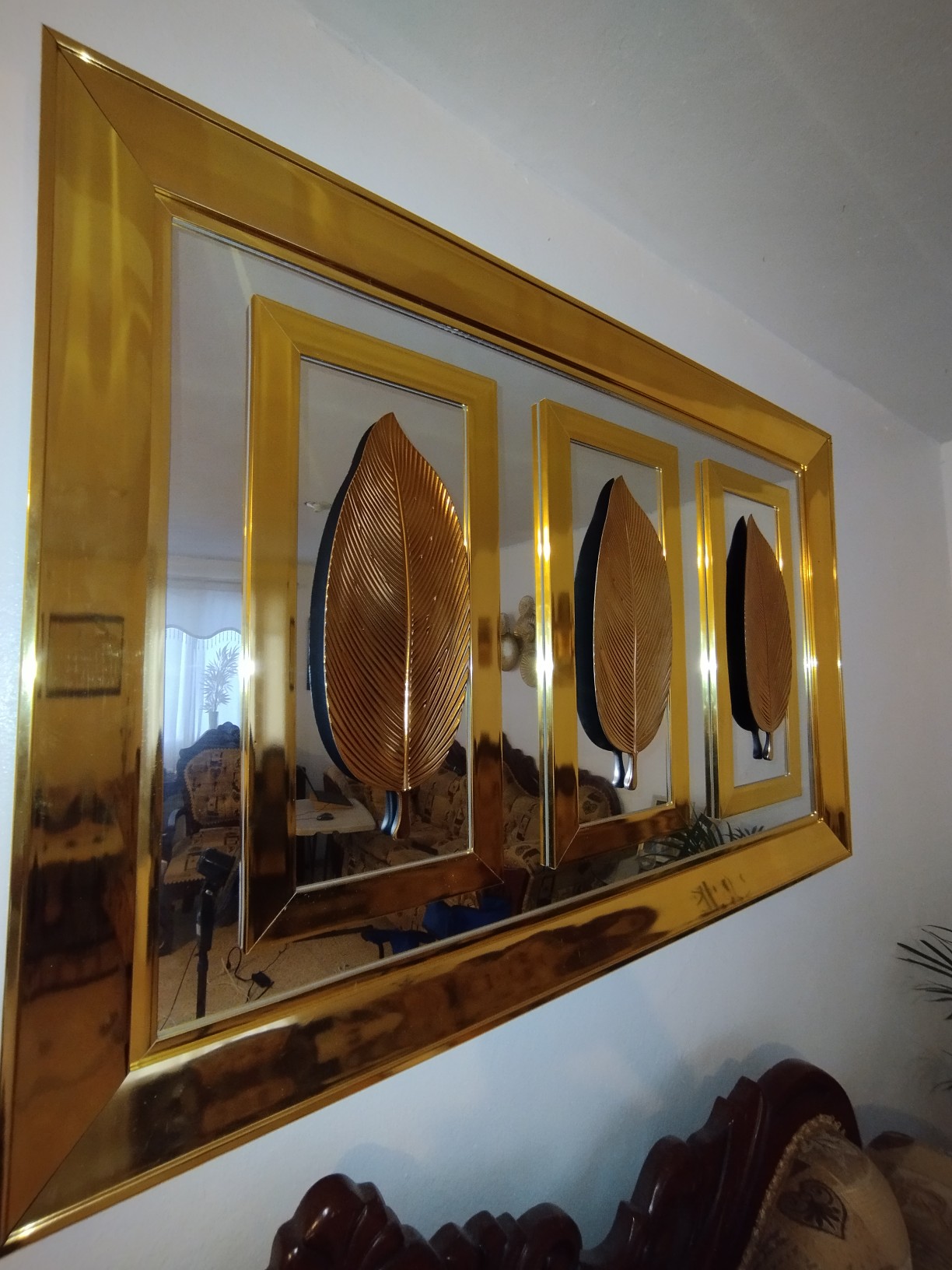 decoración y accesorios - Espejo 🪞 en aplique decorativo color dorado 💫  1