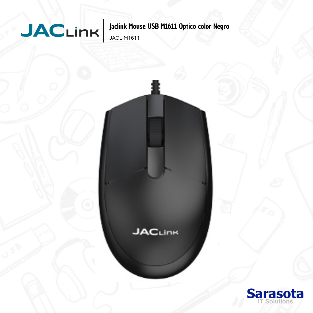 accesorios para electronica - Jaclink Mouse USB M1611 Optico color Negro 2
