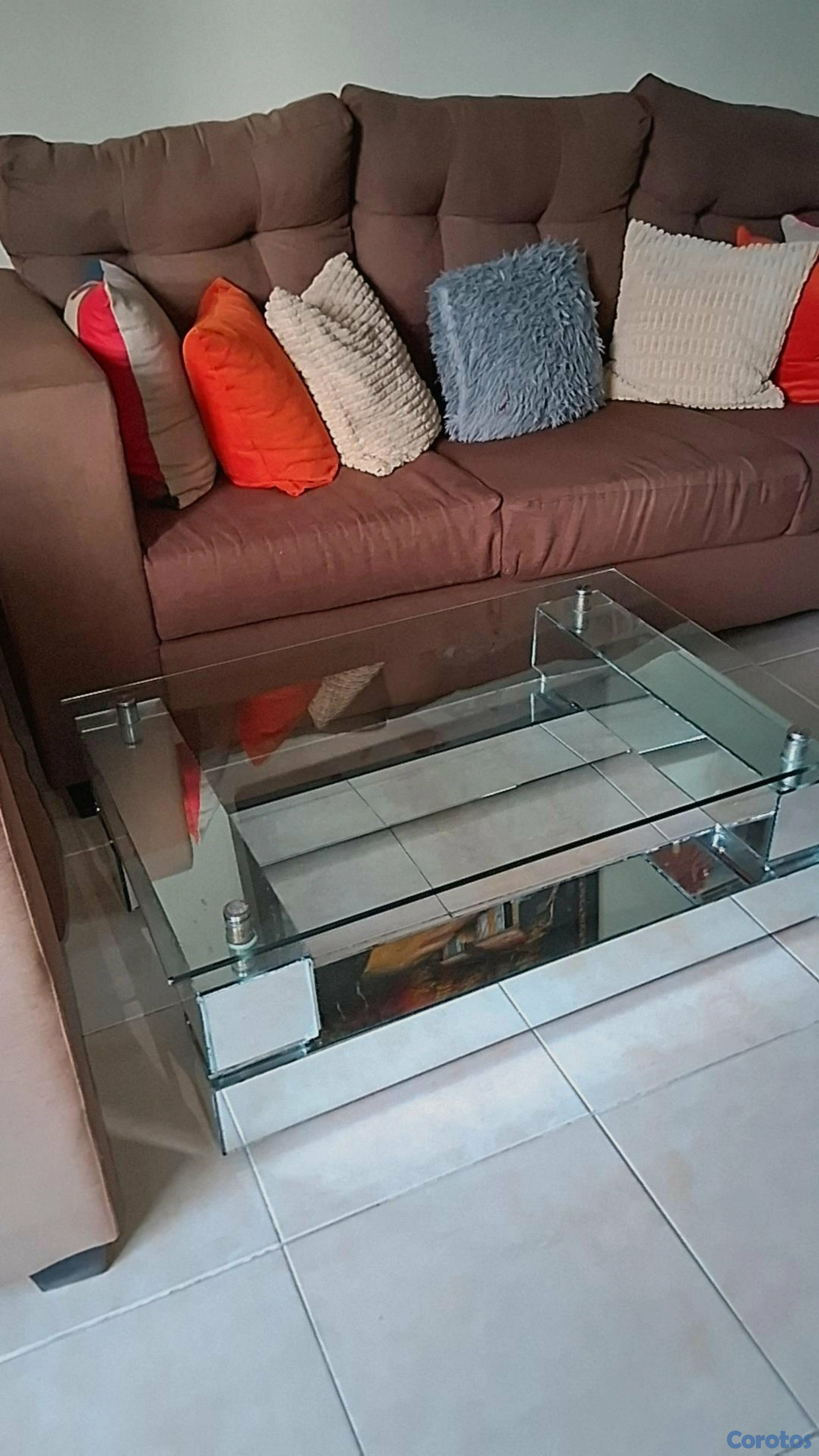 muebles y colchones - mesa de caoba con espejo 5