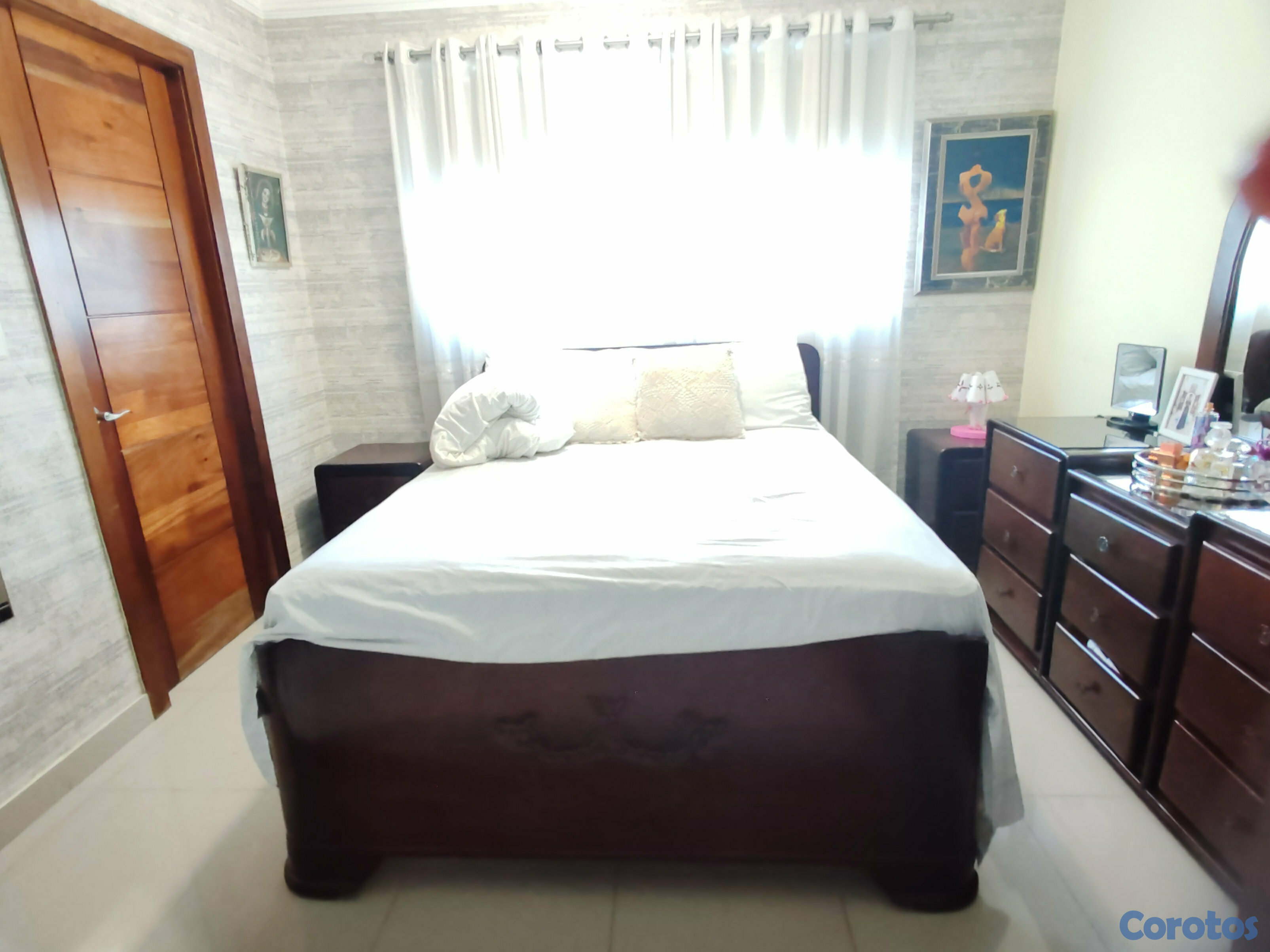 muebles y colchones - Juego habitación en caoba centenaria  4