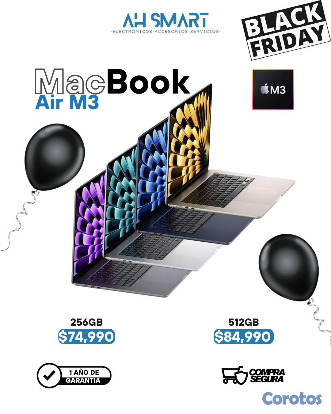 computadoras y laptops - MacBook Air M2, M3, M4 256GB 512GB Selladas Nuevas 2