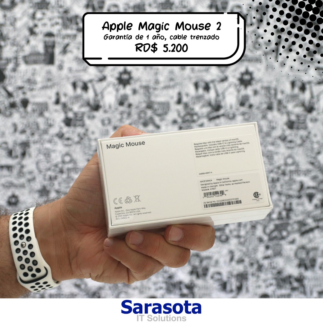 accesorios para electronica - Magic Mouse 2 apple modelo A1657 con cable trenzado Somos Sarasota 1