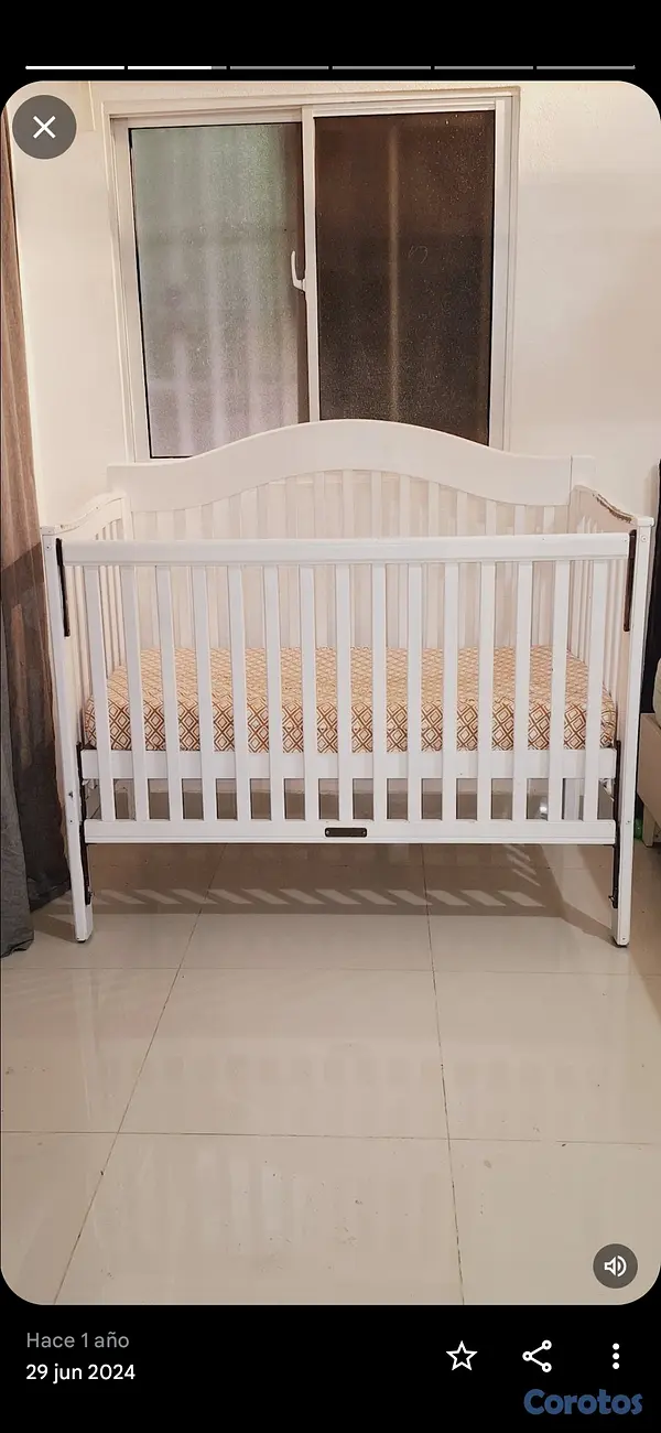 muebles - Vendo Cuna de Bebe color blanca *usada 5