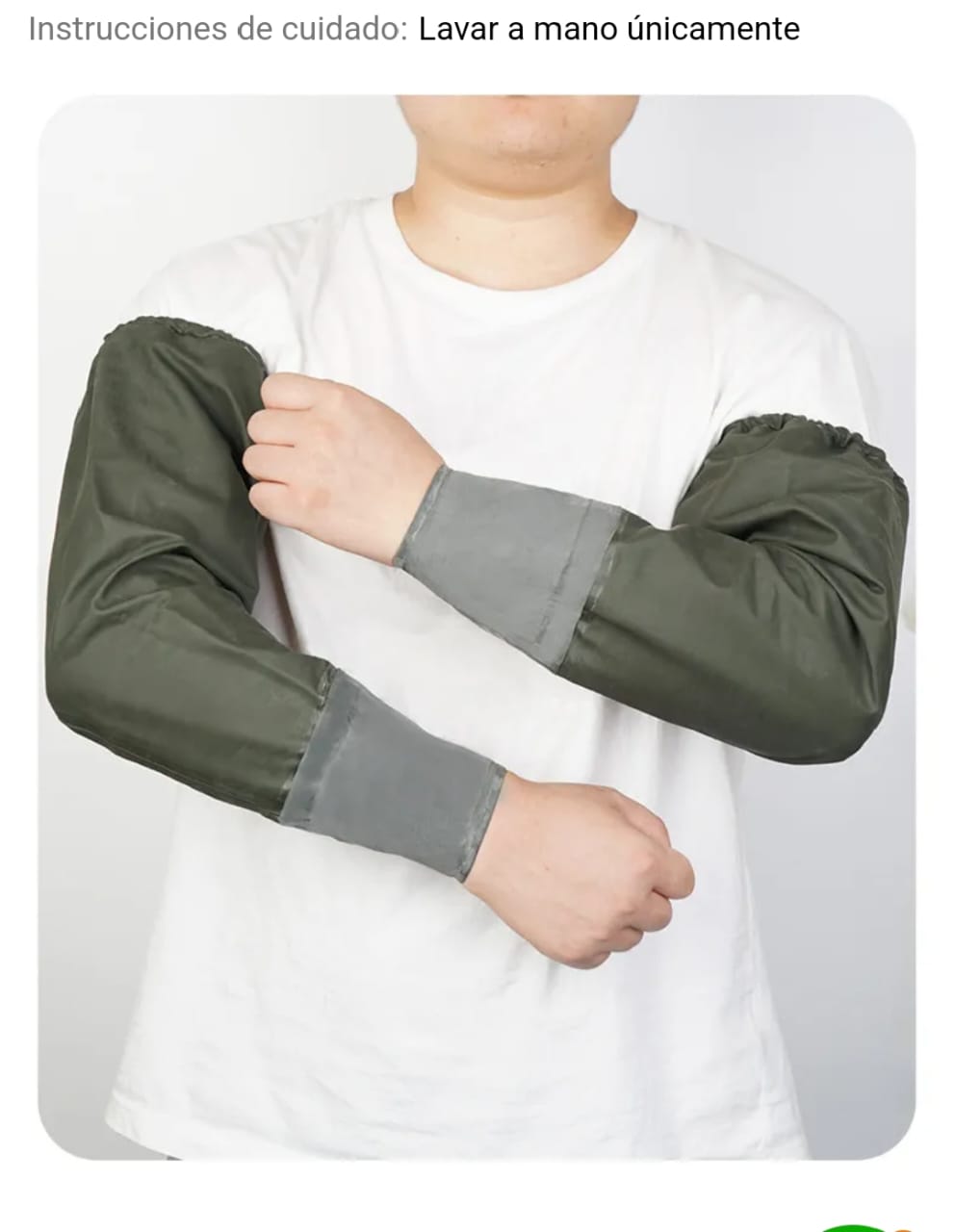 Salud y Equipamiento Médico - Mangas para brazos de PVC color verde; ver imagene 1
