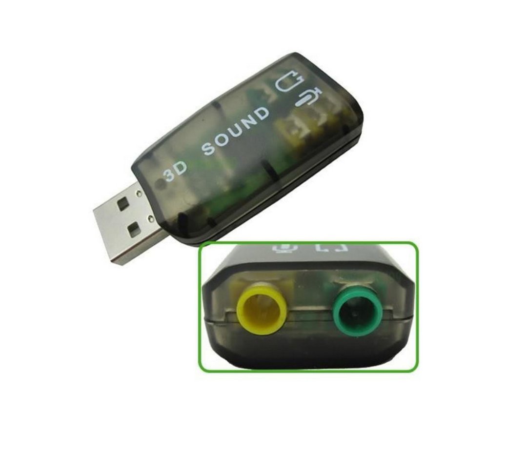 computadoras y laptops - ADAPTADOR DE SONIDO 5.1 AGILER, USB A 2 JACK 3.5"AUDIO PLUG (AGI-1130)  1