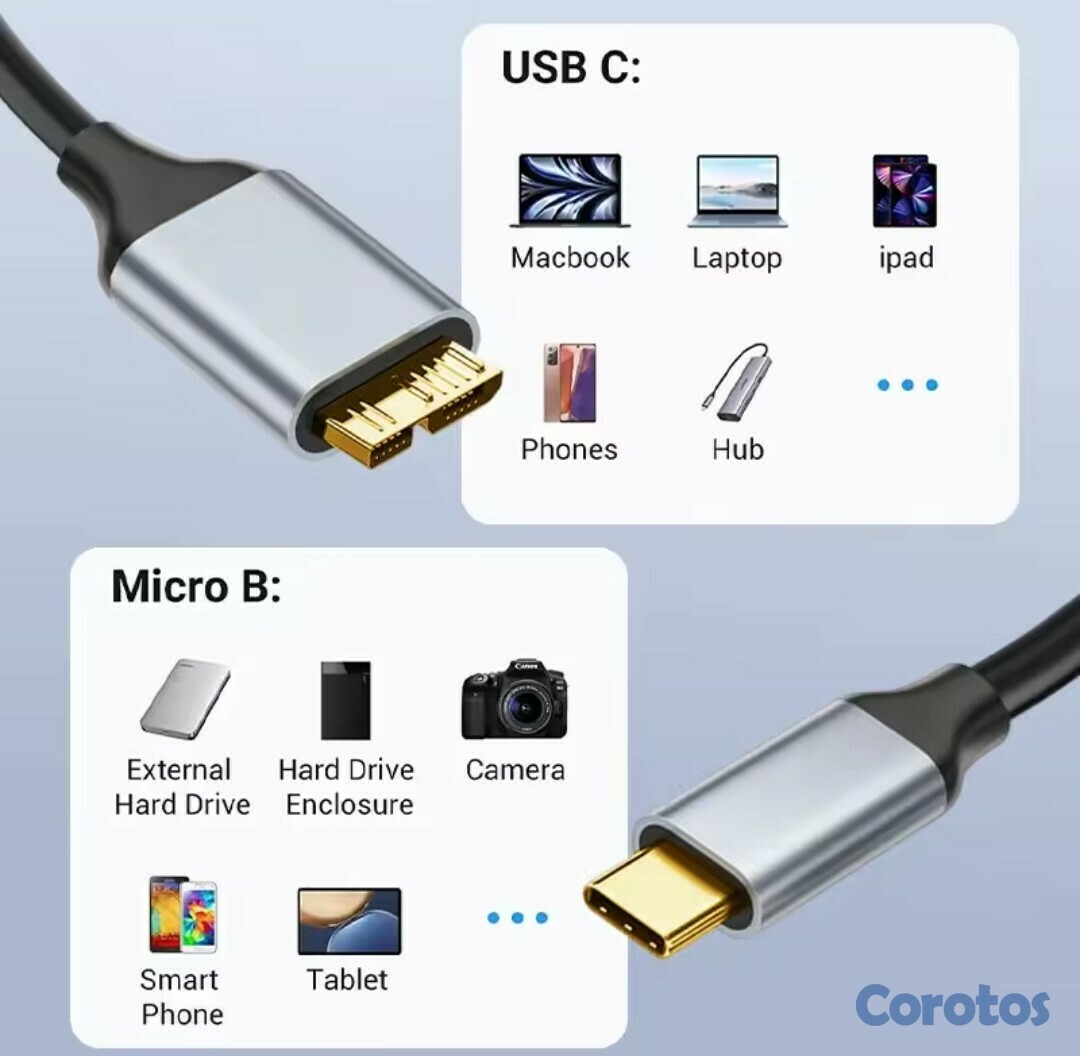 camaras y audio - Cable USB C a Micro B 4