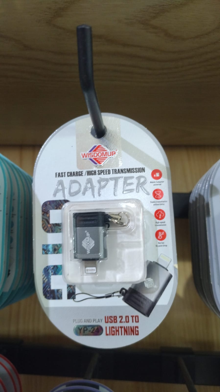 accesorios para electronica - ADAPTADOR OTG USB 2.0 A LIGHTNING WISDOMUP YP24 0