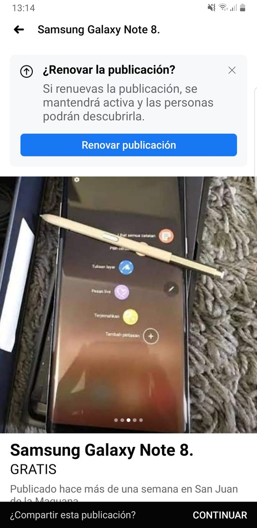 celulares y tabletas - Samsung Galaxy note 8