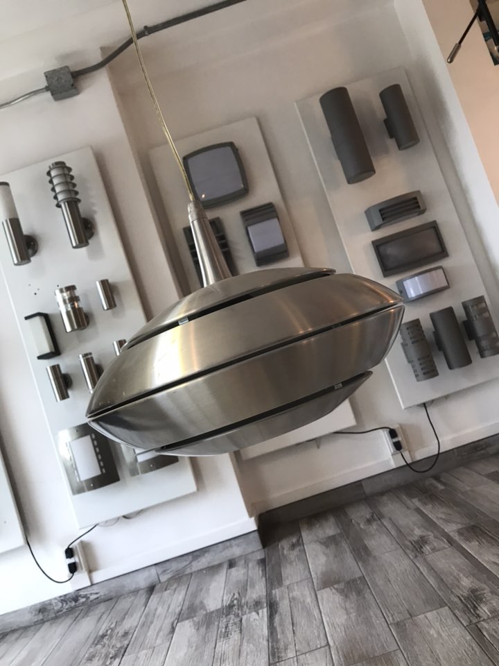 decoración y accesorios - Lampara colgante plateada
