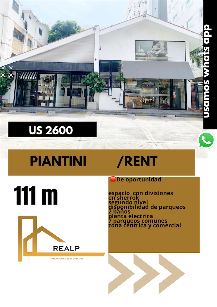 oficinas y locales comerciales - Local céntrico en Piantini 