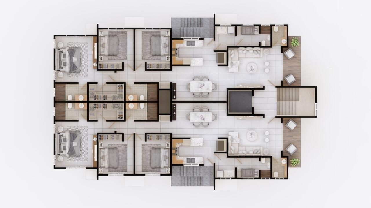 apartamentos - Venta de proyecto de apartamentos 3 dormitorios Jardines del Este Santiago  4