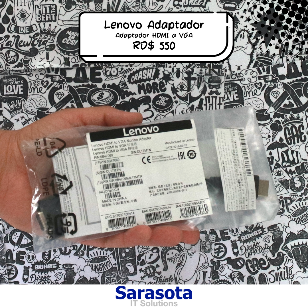 otros electronicos - Lenovo Adaptador HDMI a VGA