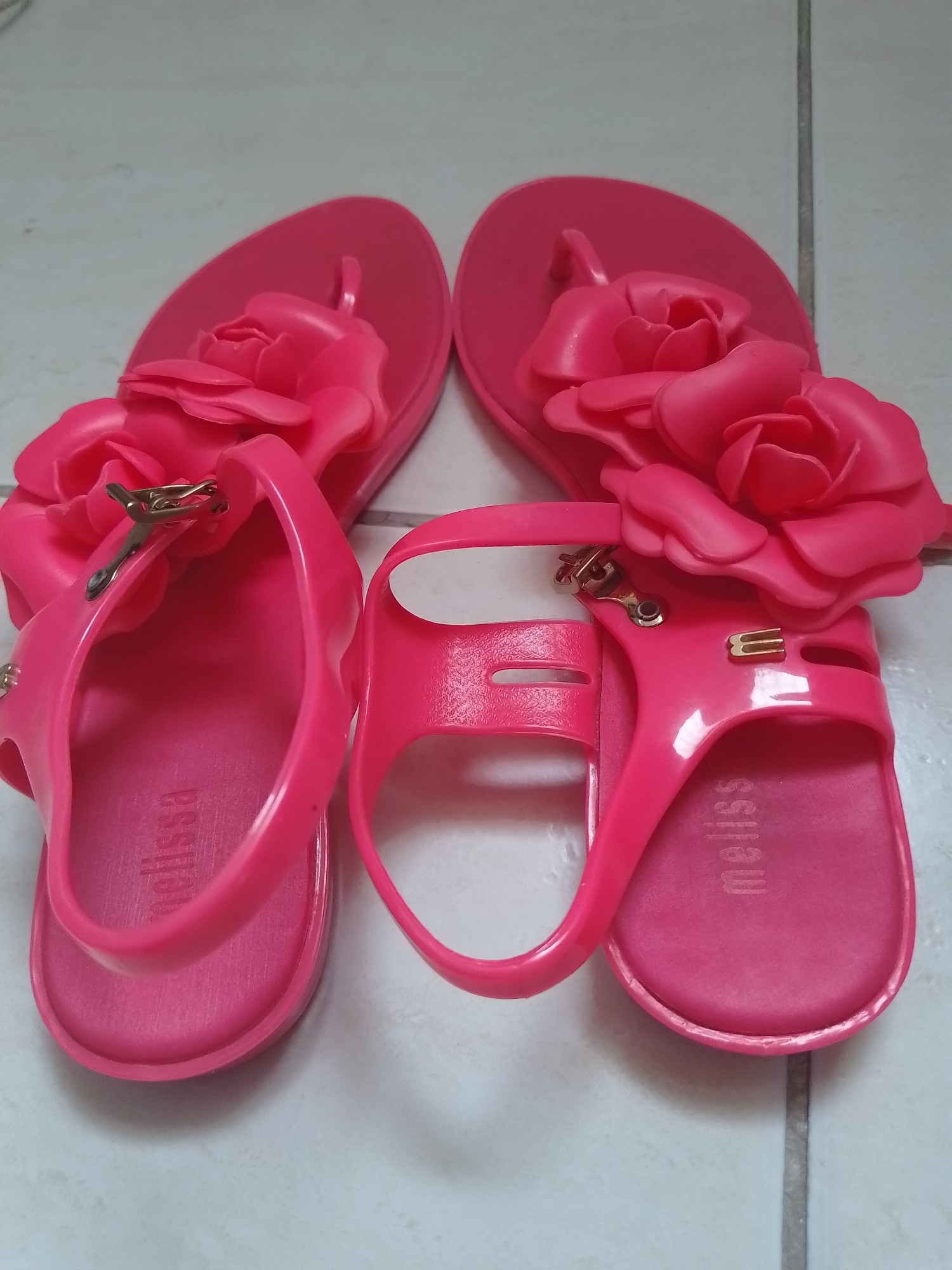 zapatos para mujer - Zapatillas con flores MELISSA size 8 sapatillas color rosa no son marca falsa
