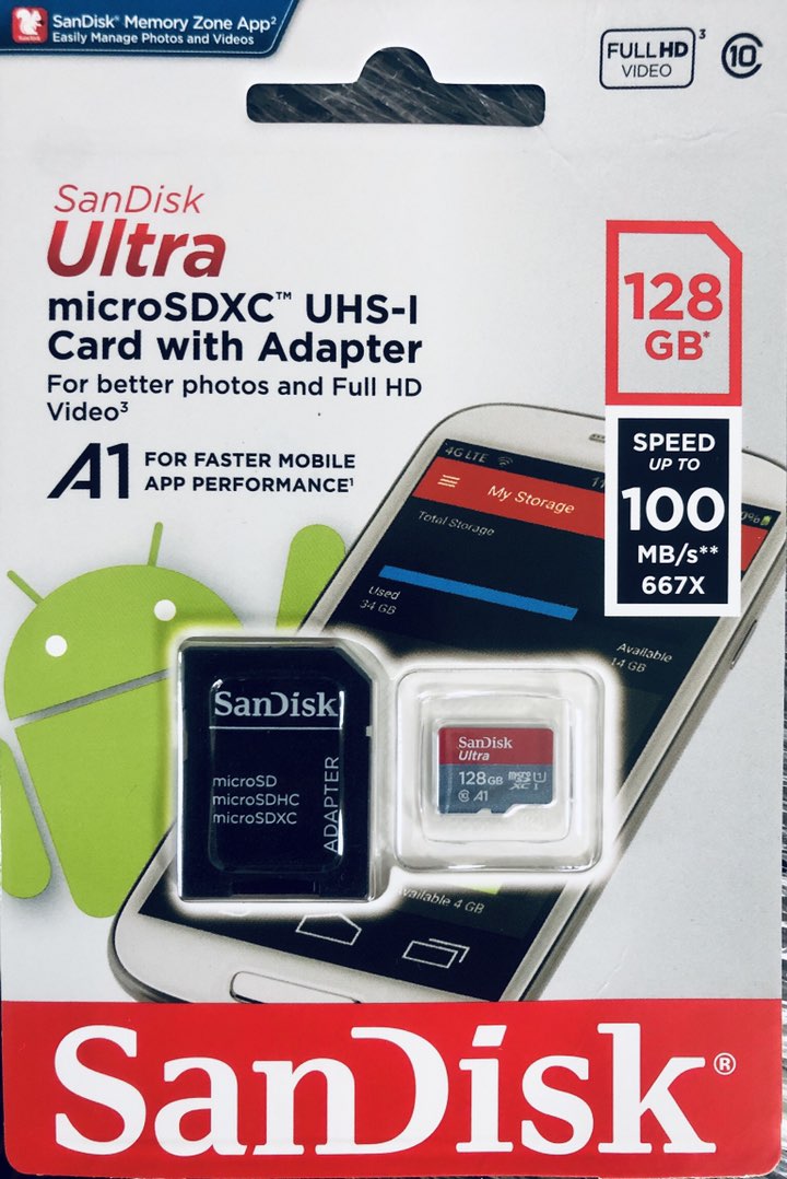 accesorios para electronica - Memoria Micro USB de 128 gb con￼￼ adaptador
