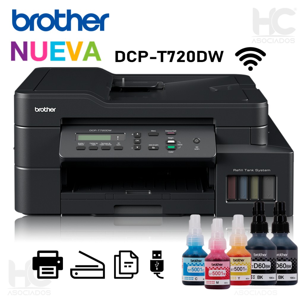 impresoras y scanners - MULTIFUNCION BROTHER INKBENEFIT TANK DCPT720DW, WI-FI,DUPLEX  AUTOMATICO ,ESCAN, 0