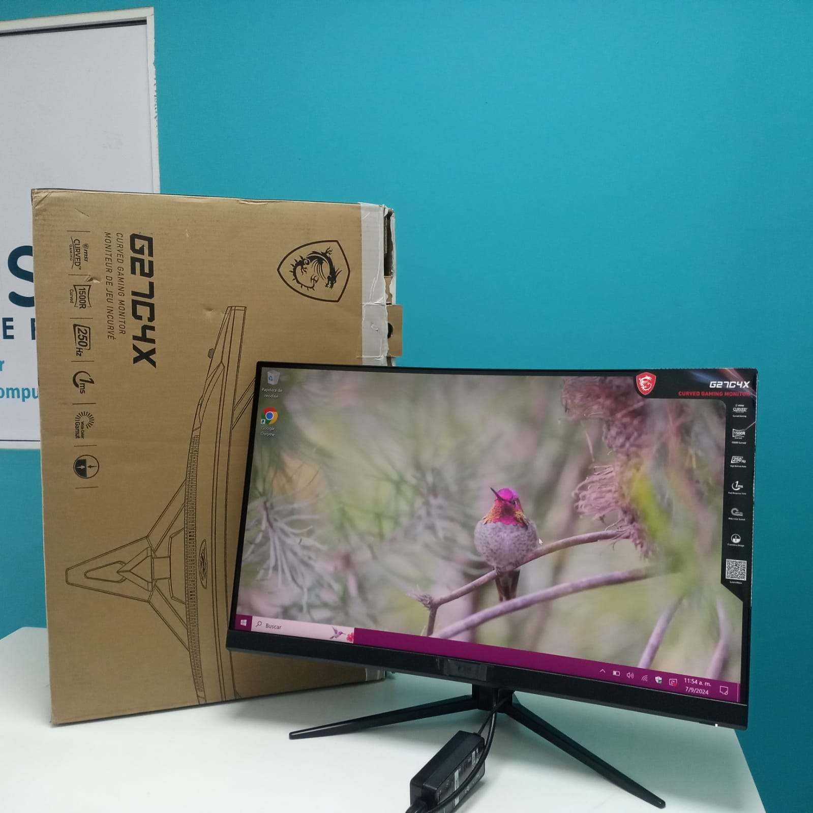computadoras y laptops - MONITOR CURVO GAMER MSI LCD G27C4X  NUEVO CAJA ABI