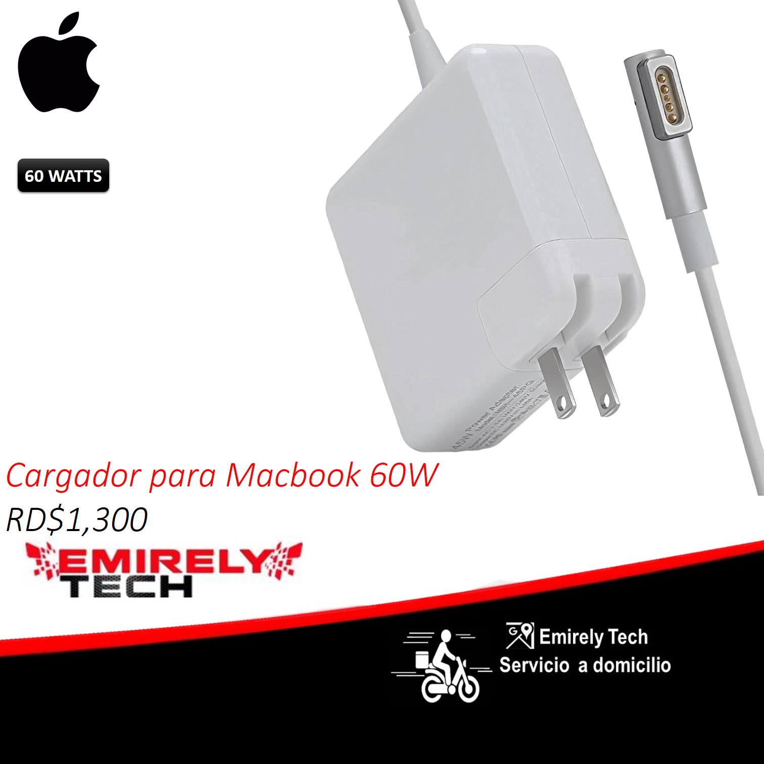 equipos profesionales - Cargador para Mac Apple Laptop Apple Macbook 60w 1