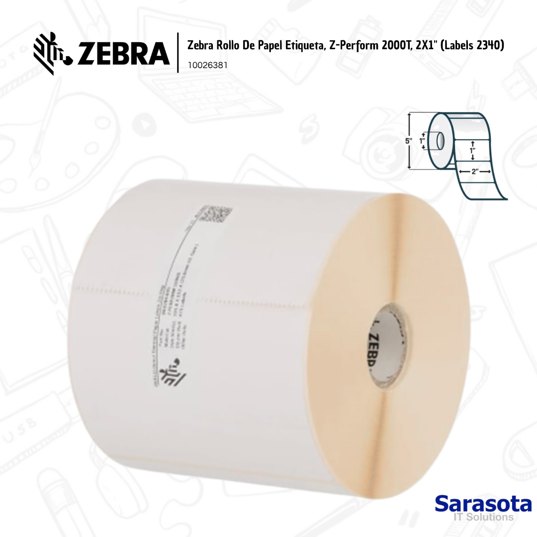 accesorios para electronica - Zebra Rollo De Papel Etiqueta, Z-Perform 2X1 1