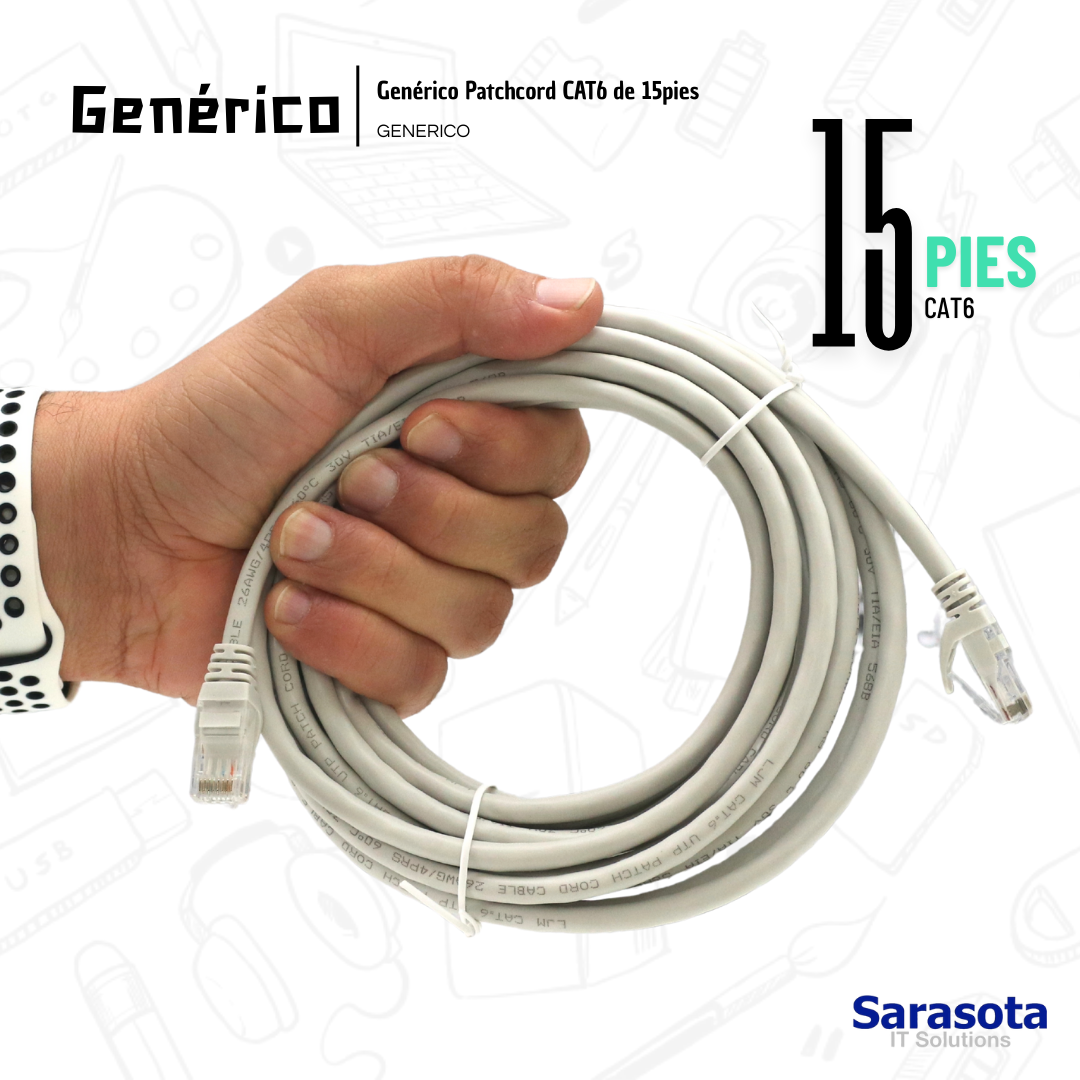 accesorios para electronica - Patch Cord RJ45 CAT6 de 15 pies 0