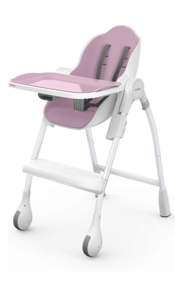 coches y sillas - Oribel Cocoon silla alta de comer para bebes- color rosado - poco uso  4
