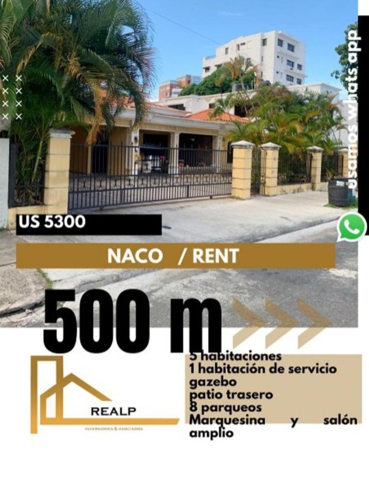 casas - Casa en naco alquiler 0