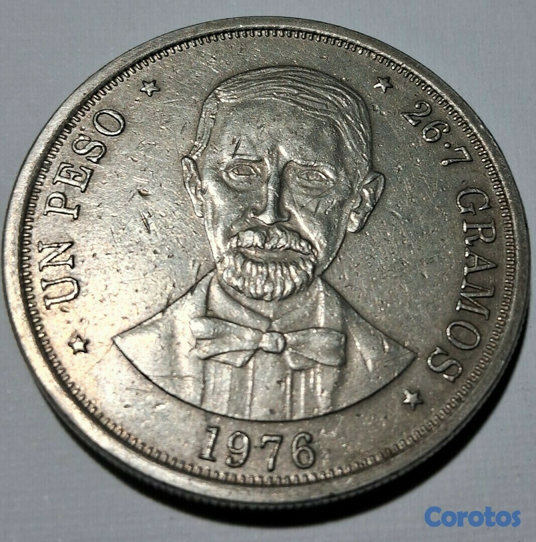hobby y coleccion - Moneda Conmemorativa de 1976 (Primer peso en moneda de   Juan Pablo Duarte) 1