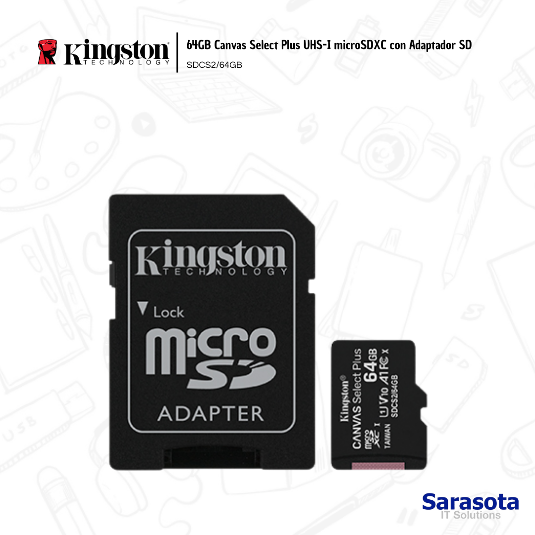 accesorios para electronica - Kingston 64GB Canvas Select Plus UHS-I microSDXC  0