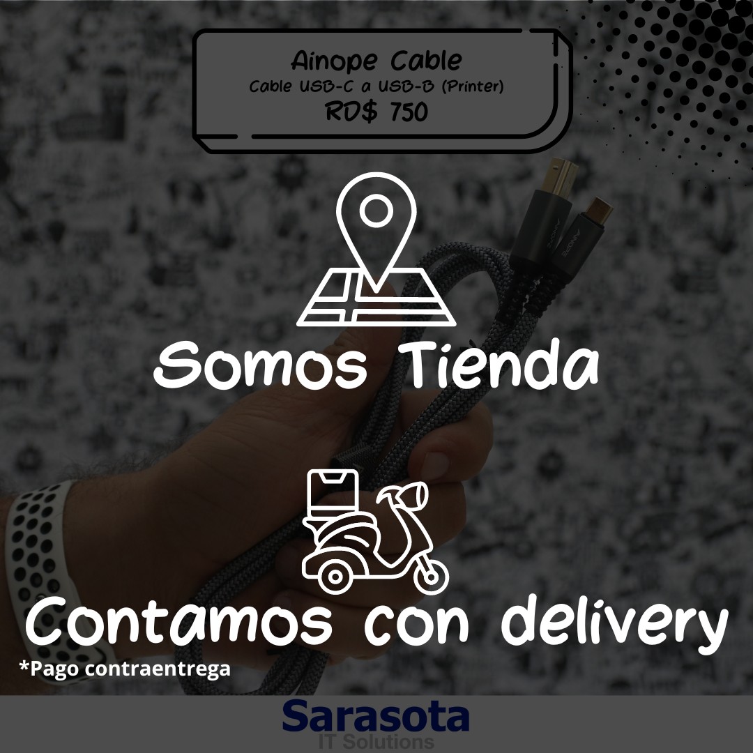 accesorios para electronica - Ainope Cable USB-C a USB-B Trenzado Impresora 1