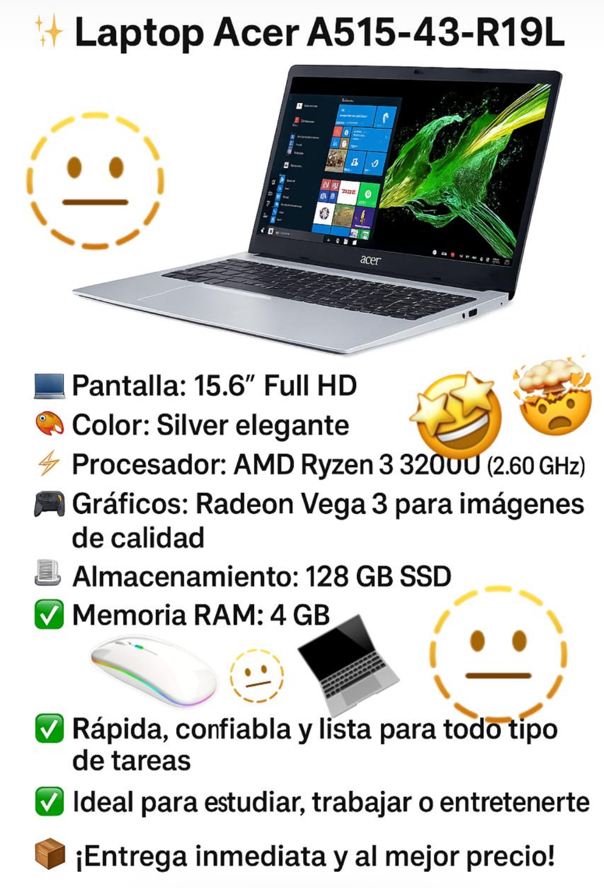 computadoras y laptops - Acer Aspire 5 A515-43-R19L  1