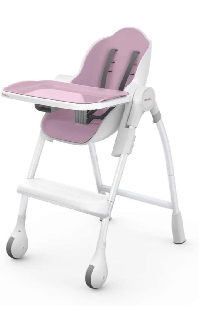 coches y sillas - Oribel Cocoon silla alta de comer para bebes- color rosado - poco uso  5