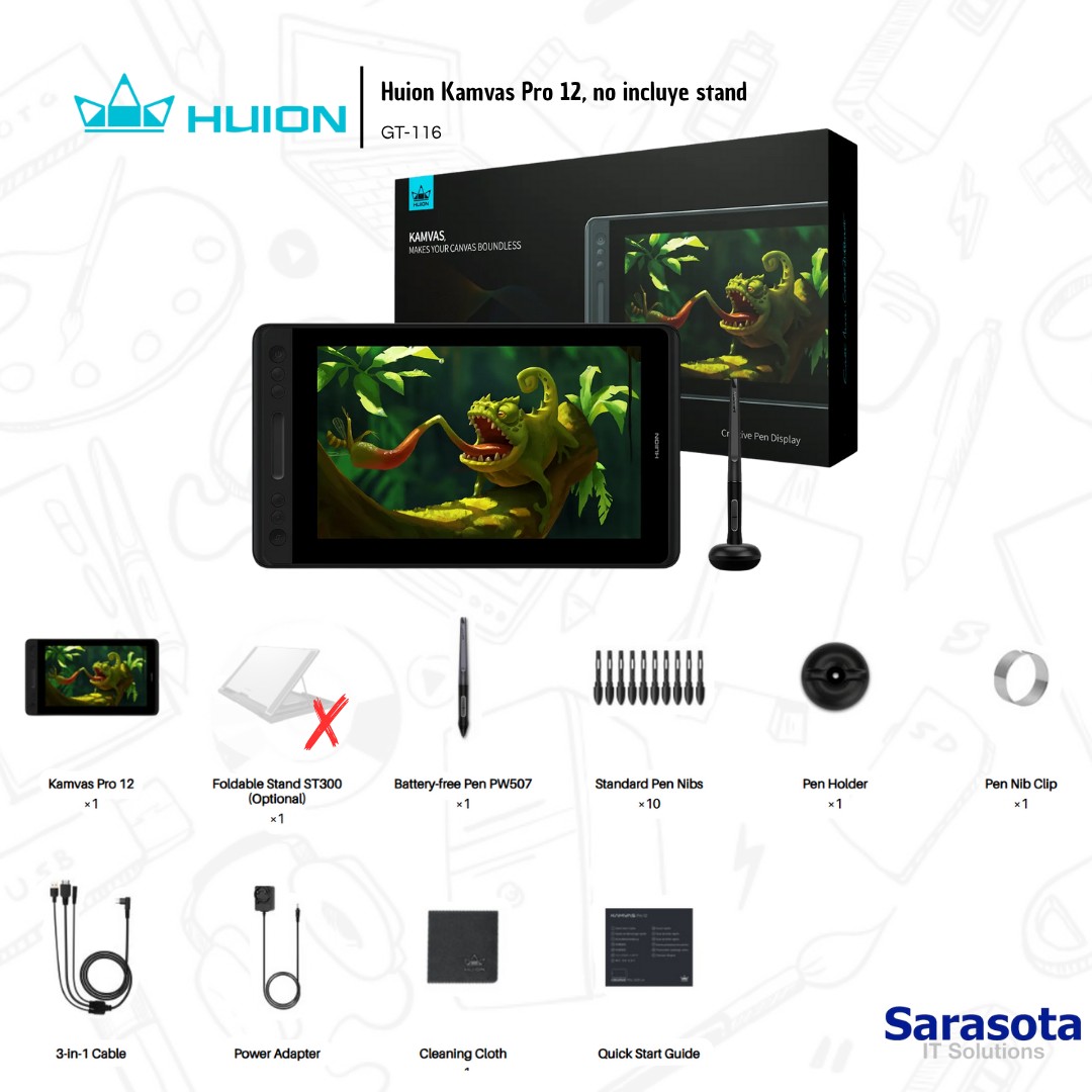 accesorios para electronica - Huion Kamvas Pro 12 Pen Display GT-116, sin stand Nuevo 3