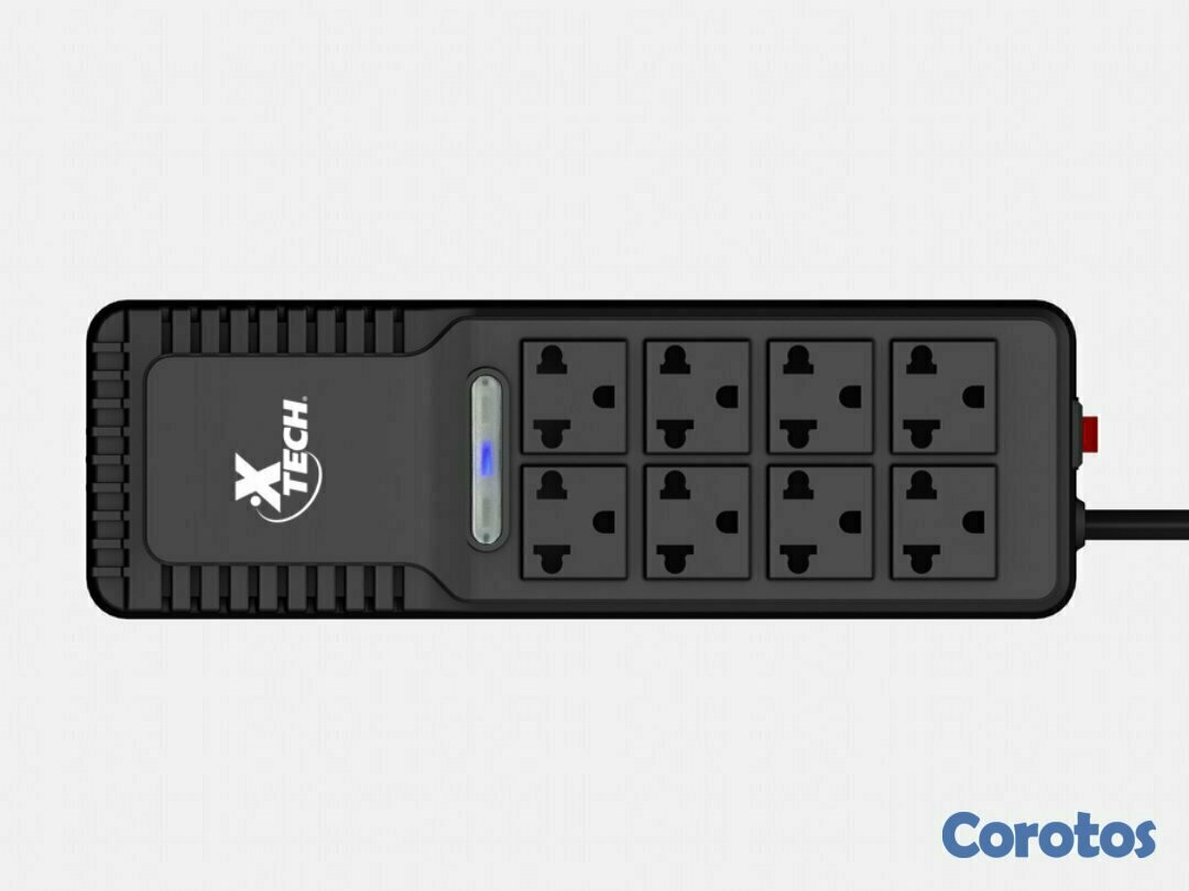 computadoras y laptops - REGULADOR DE VOLTAJE XTECH CON 8 TOMAS (4 CON PROTECCION), 1000VA, 500 WATTSS 1
