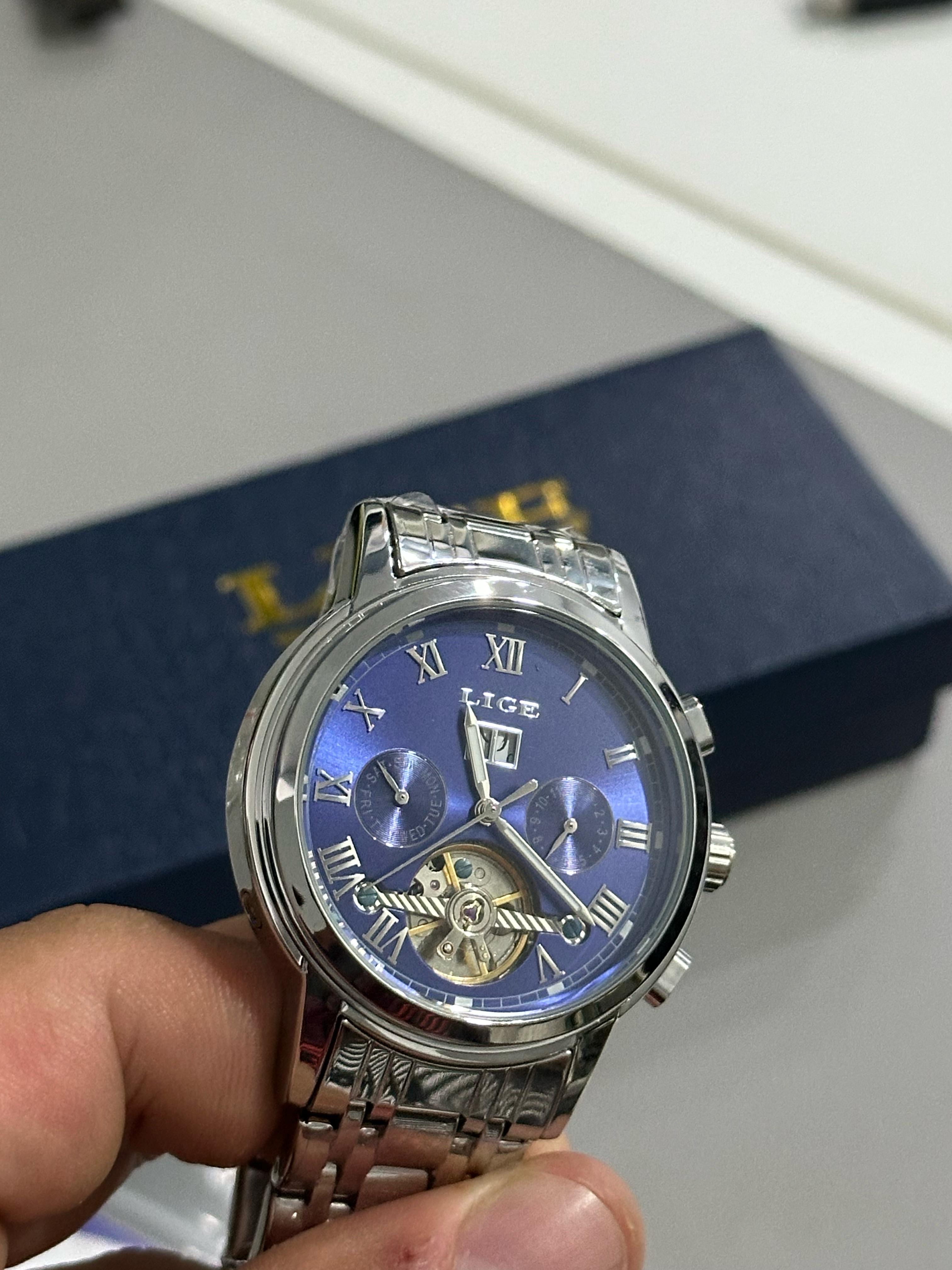 joyas, relojes y accesorios - reloj mecánico automático esfera azul 