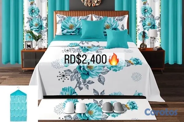 muebles y colchones - juego de sabana 16 piezas para cama de 60  6