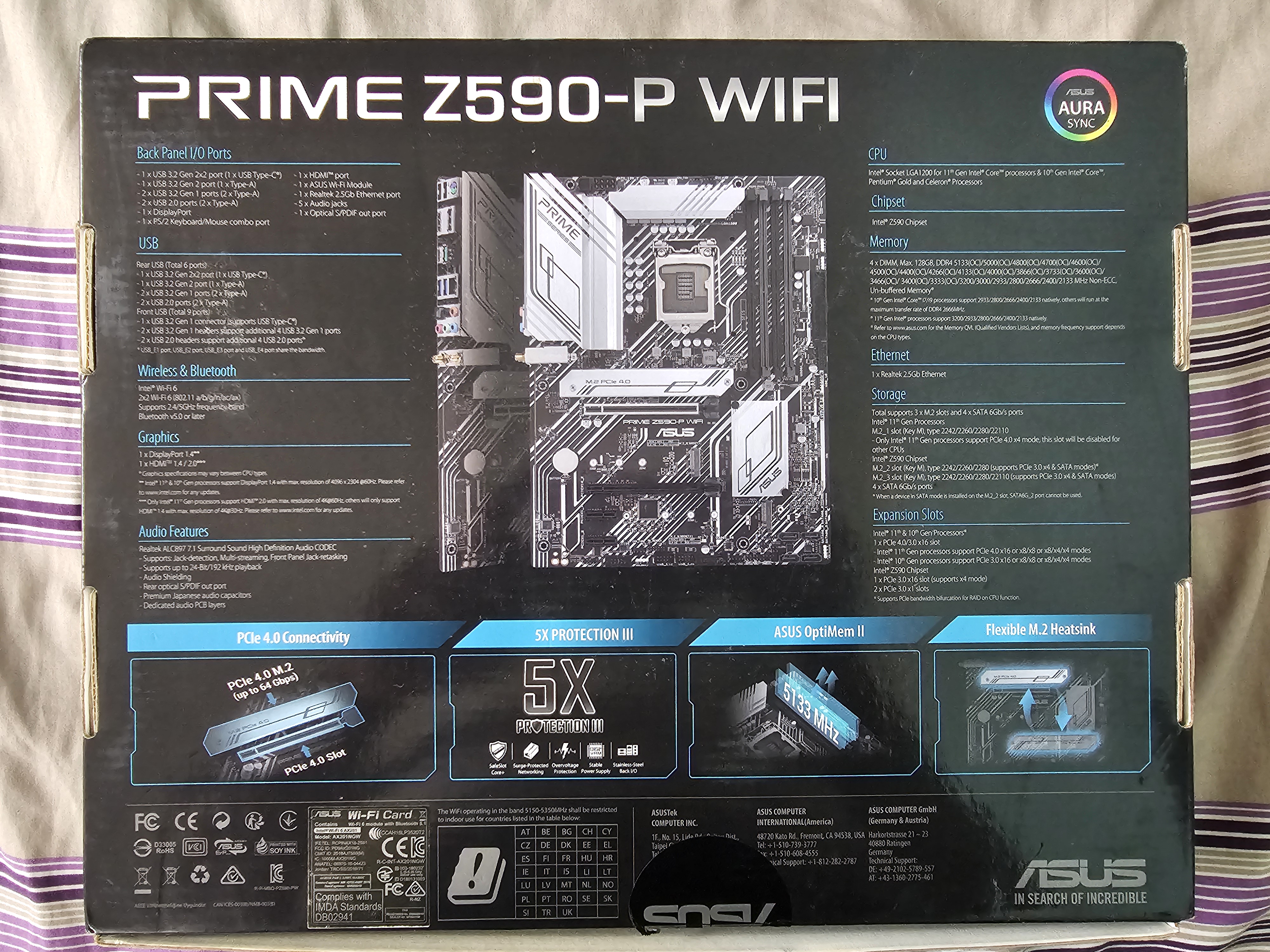 computadoras y laptops - ASUS Z590-P Wifi (INTEL Zócalo LGA 1200) 1