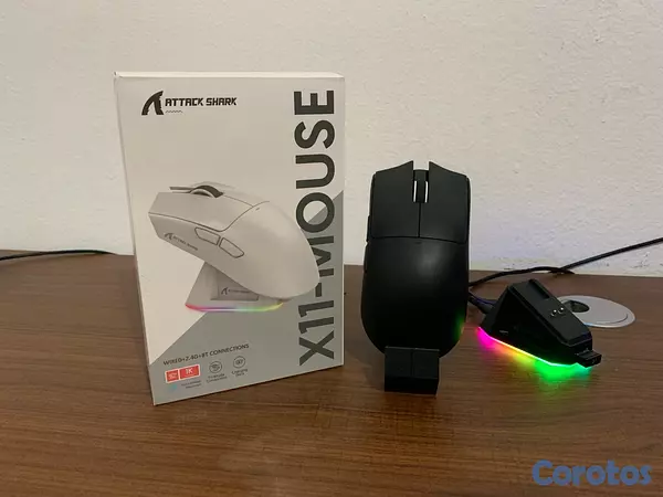 computadoras y laptops - Mouse Gamer Attack Shark X11 Negro RGB 🔥 4