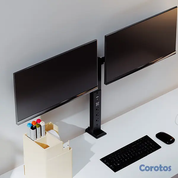 accesorios para electronica - SOPORTE PARA DOBLE MONITOR KLIPX, 13-32" CON REGLE 2
