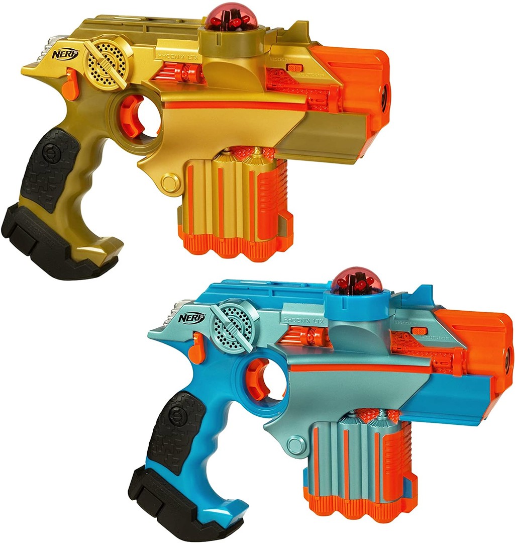 juguetes - Nerf Lazer Tag Phoenix LTX,  láser con luz y sonido, 2 unidades.