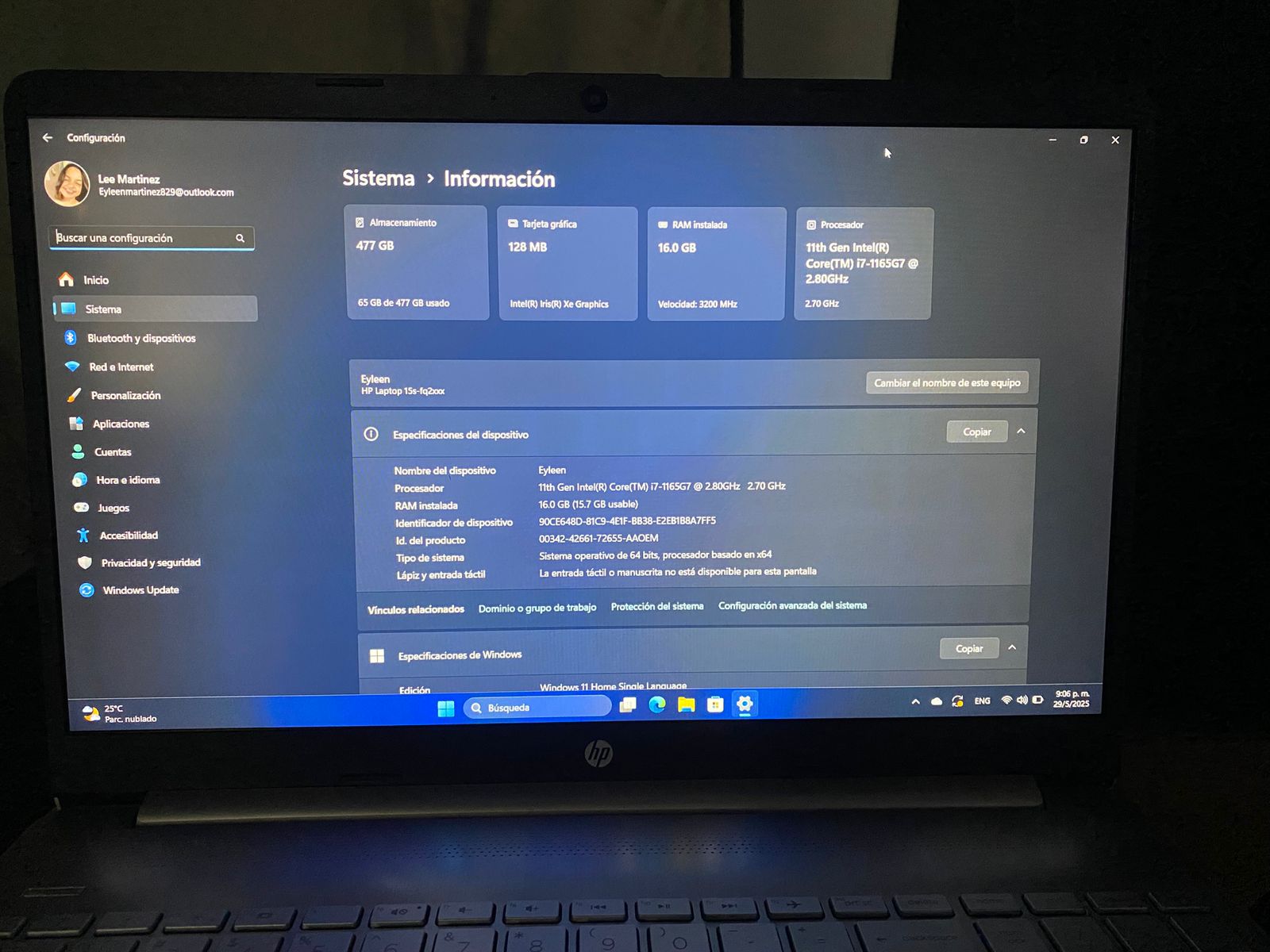 computadoras y laptops - Laptop HP i7, 16GB RAM, SSD 512GB 4