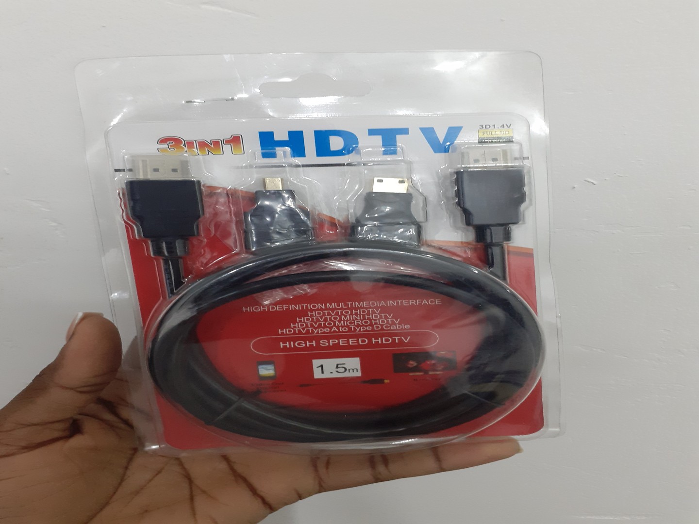 otros electronicos - Cable Hdmi 3 En 1 Con Adaptador Mini Y Micro Hdmi 1.5 Metros
 6