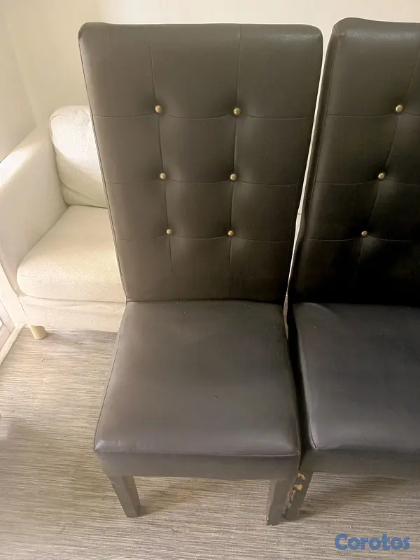 muebles y colchones - Comedor tope cristal negros en leather 17