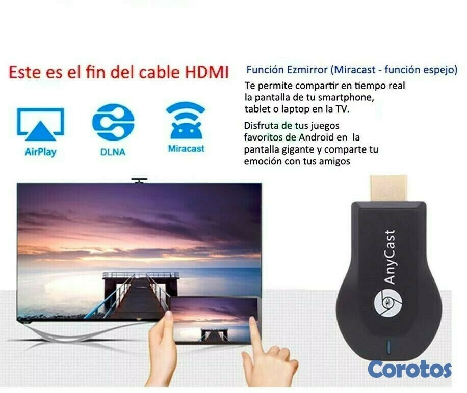 otros electronicos - AnyCast - Duplica la pantalla del celular a la TV de forma inalambrica  3